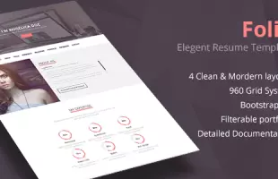 Themeforest : Folix - Responsive Resume, Personal Portfolio Temp
